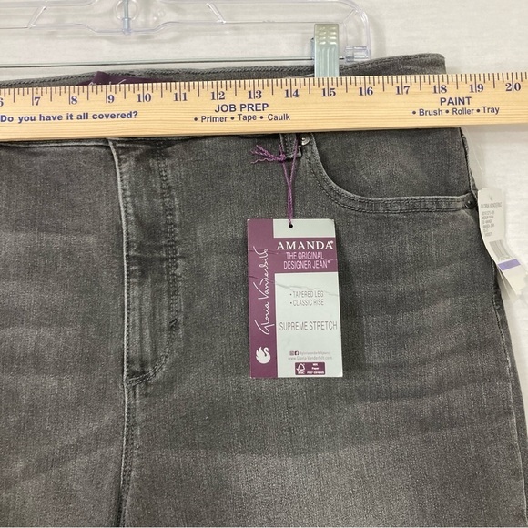 New Gloria Vanderbilt Gray Classic Straight Leg High Rise Jeans size 20 - Picture 8 of 10